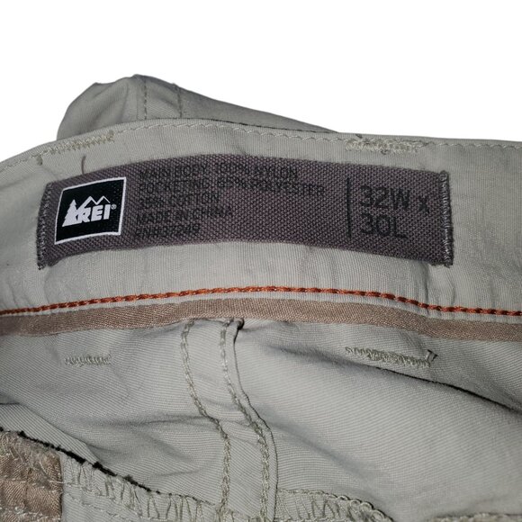 REI Adventures Pants Men's 32x30 Relaxed-Fit Beige Nylon UPF50 Hiking Outdoor - Picture 7 of 7